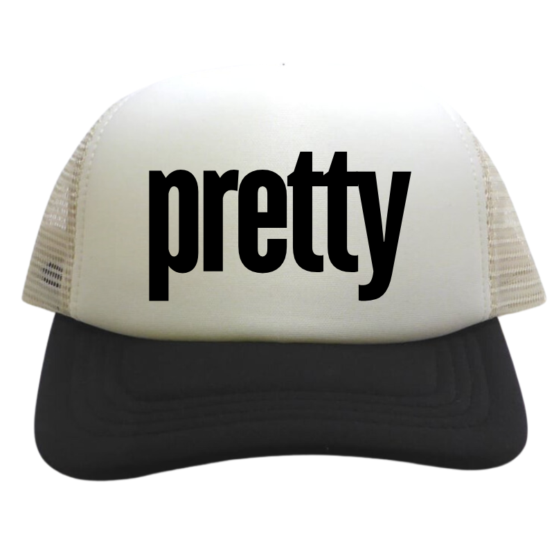 Roman & Leo - PRETTY Women's Trucker Hat in Black/White/Tan