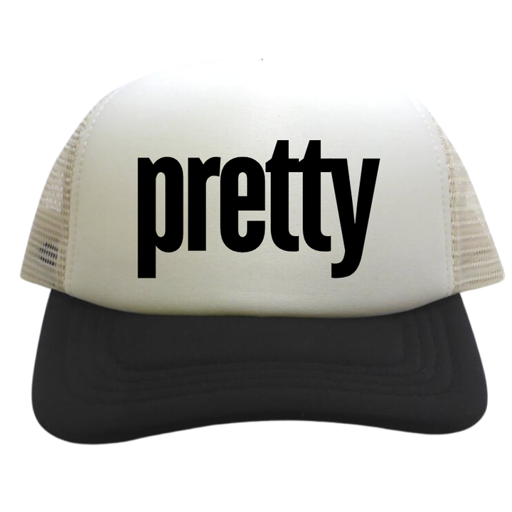 Roman & Leo - PRETTY Women's Trucker Hat in Black/White/Tan
