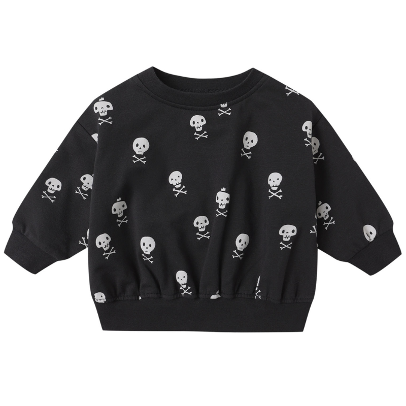QUincy Mae crossbones sweatshirt in black