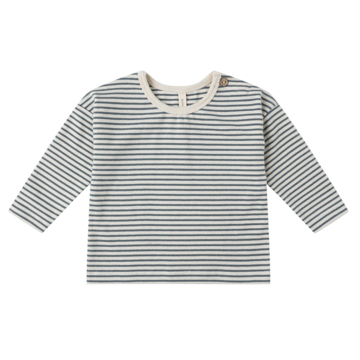 Quincy Mae micro stripe long sleeve in ocean