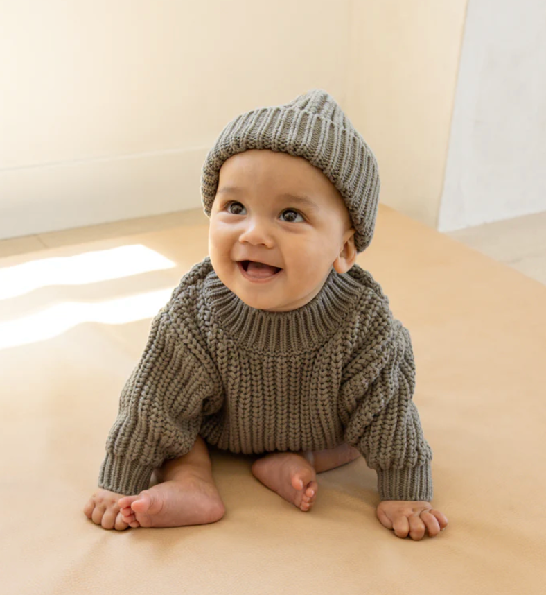 Quincy Mae - Chunky Knit Sweater in Basil