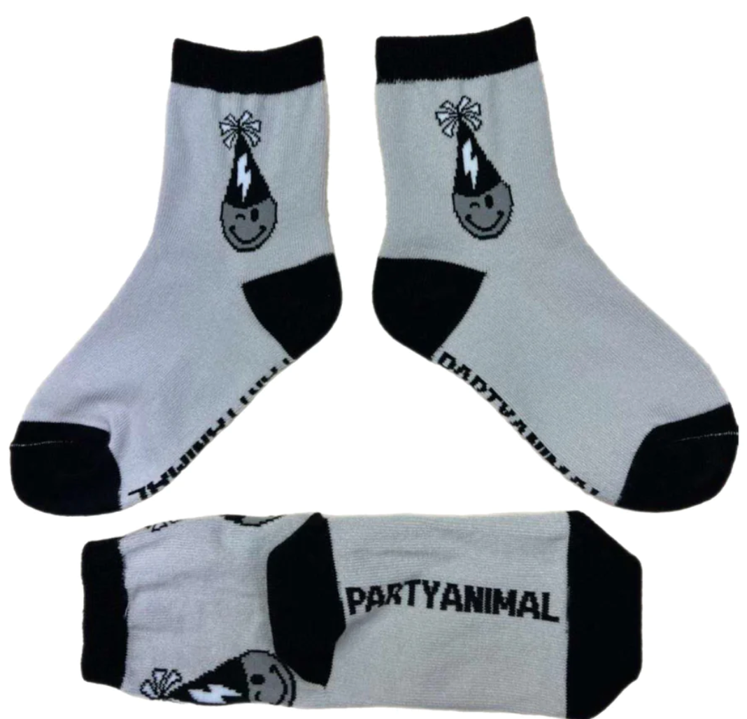 Kickin It Up Socks - Party Animal in Grey