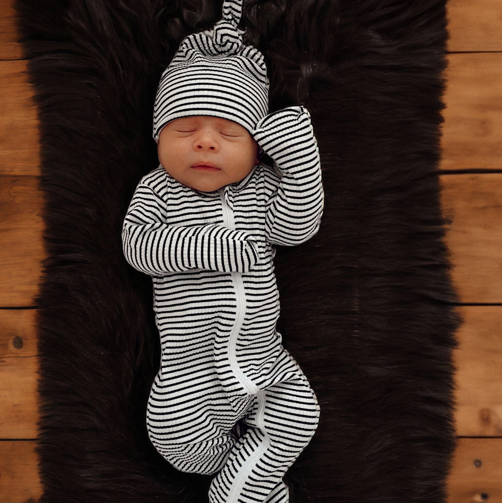 organic baby sleeper black and white