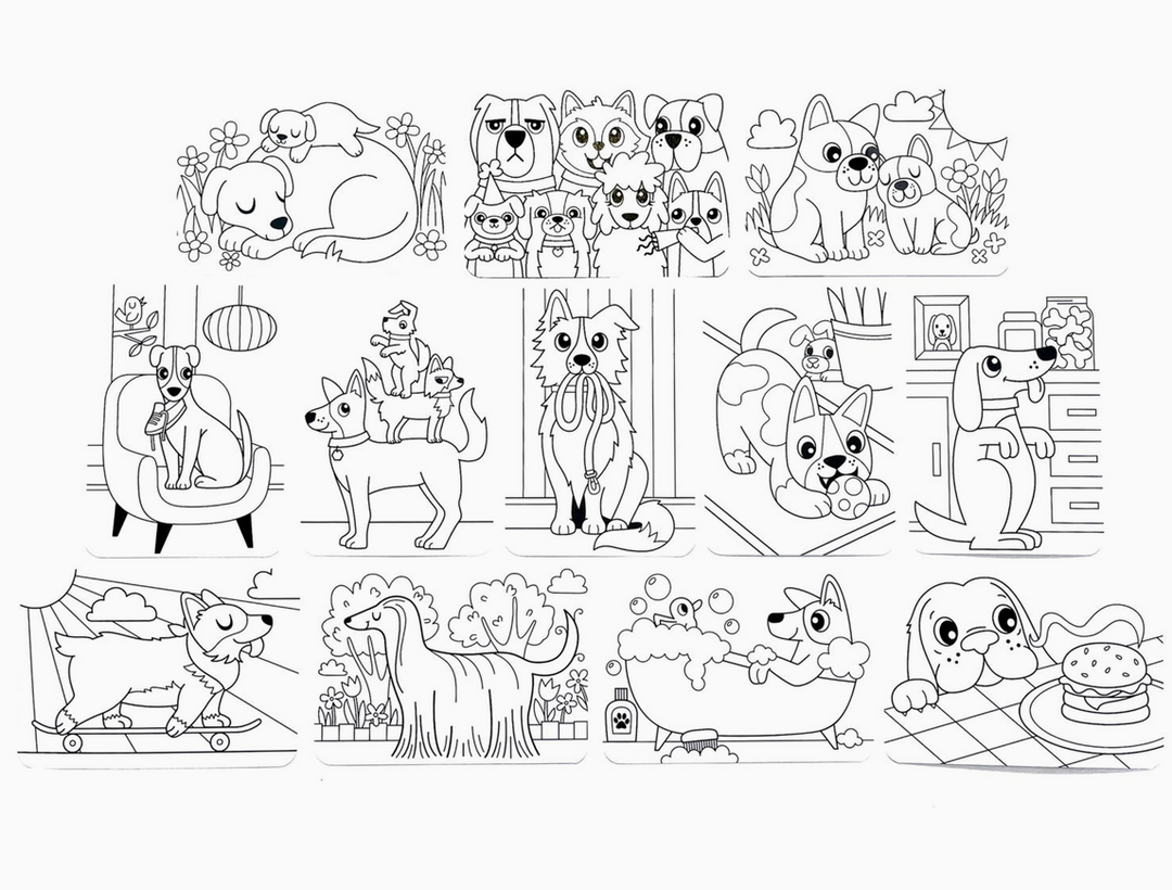 Ooly - Uncover Hidden Art Patterns Coloring Activity - Dog Days