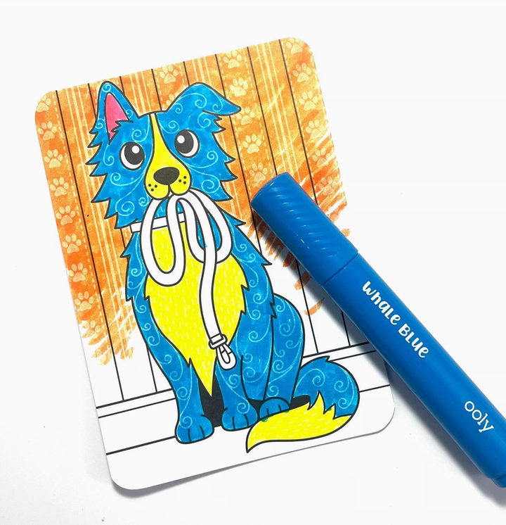 Ooly - Uncover Hidden Art Patterns Coloring Activity - Dog Days