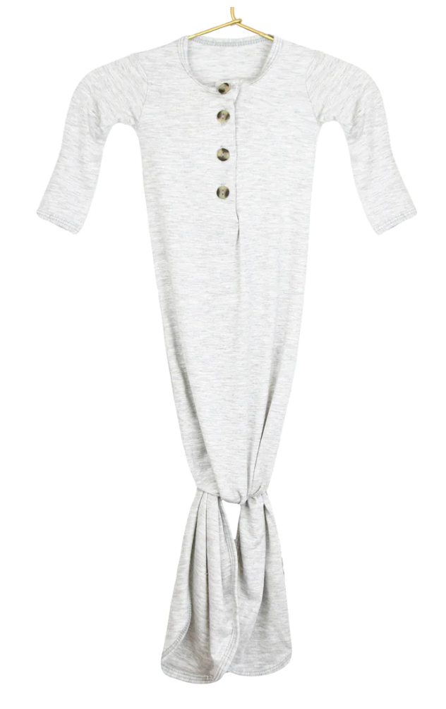 Lou Lou & Co - Infant Asher Knotted Gown in Heather Grey