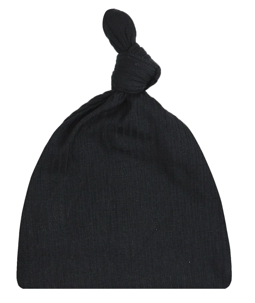 Lou Lou & Co - Infant Saylor Ribbed Knotted Hat in Black