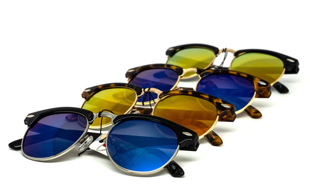 Children's Reflective Club Frame Sunglasses - Four Colors Available