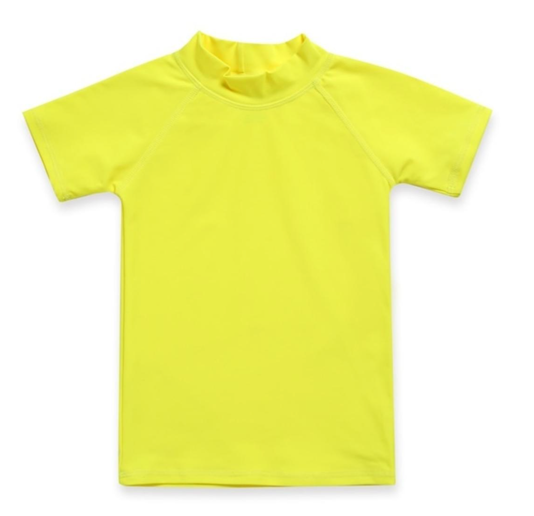 Neon yellow toddler swim shirt