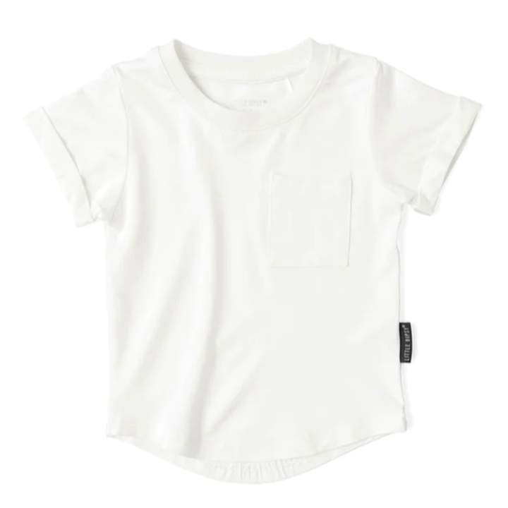Little Bipsy bamboo pocket tee off white