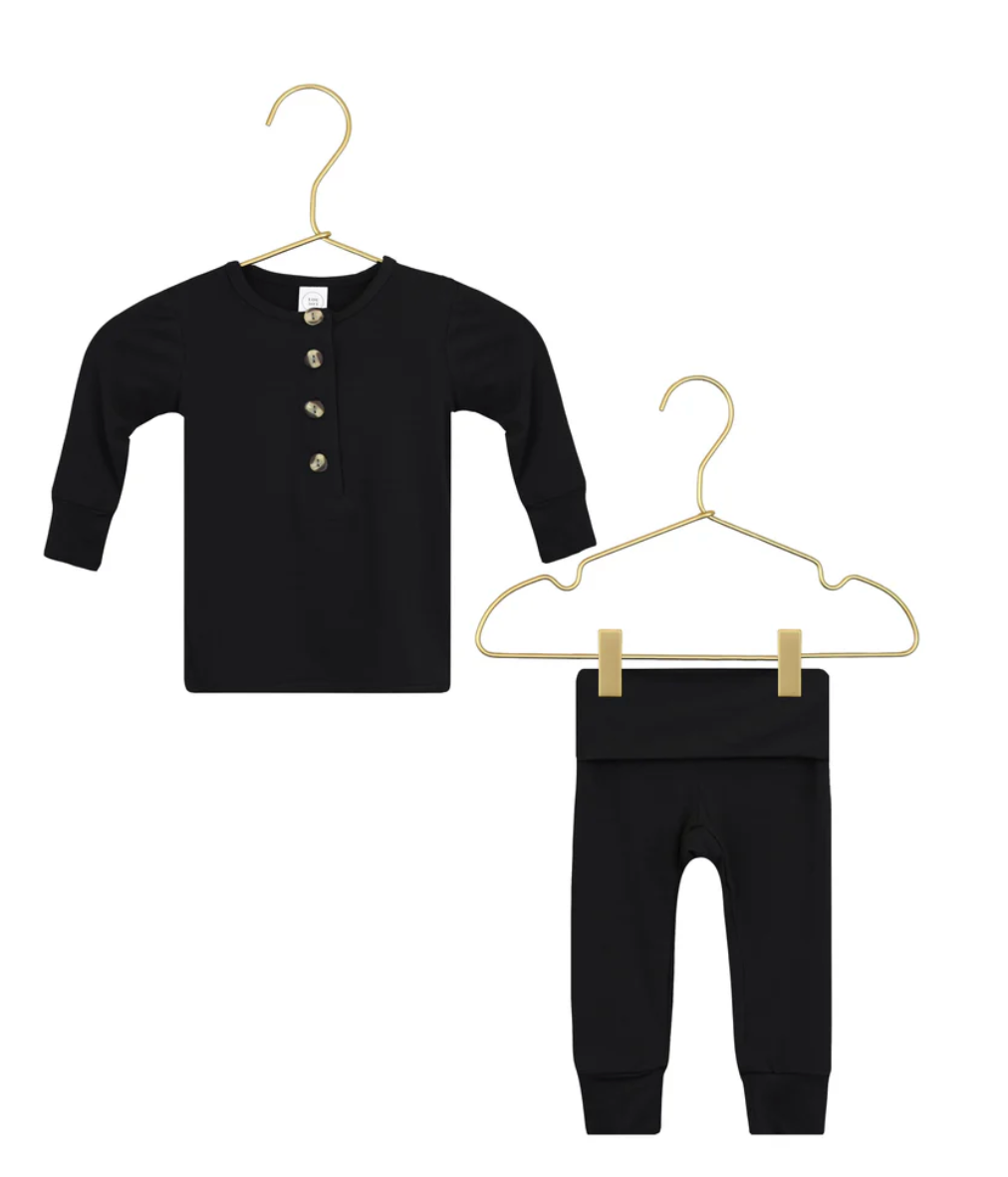 Lou Lou & Co - Infant Peyton Top + Bottom Set in Black