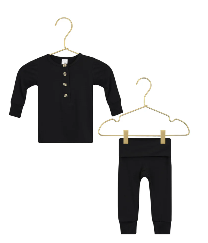 Lou Lou & Co - Infant Peyton Top + Bottom Set in Black