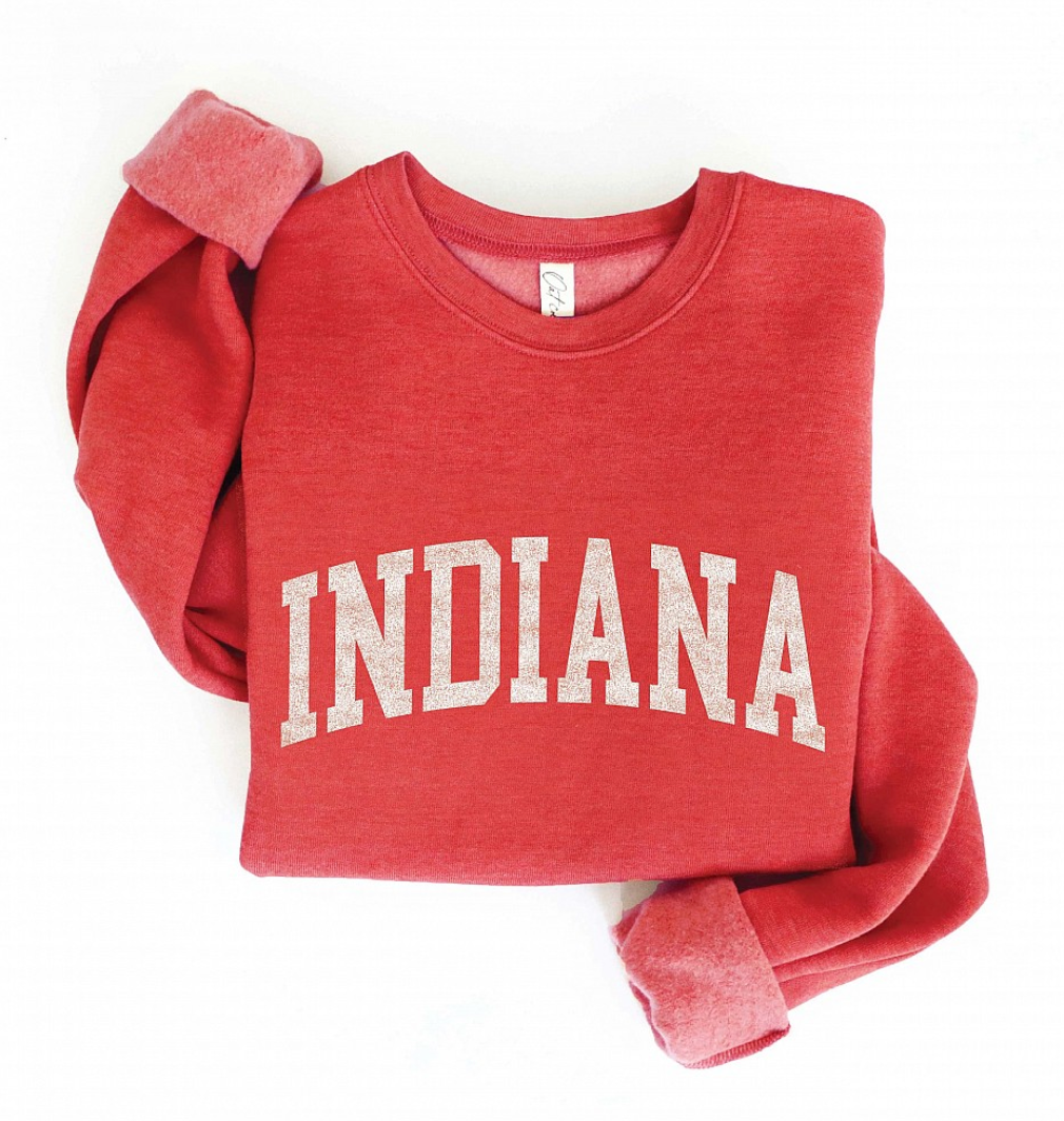 Oat Collective - Women's INDIANA Pullover in Heather Cranberry (Small)
