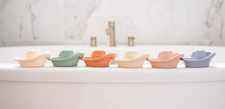 Wheat Straw Boat Set Bath Toys (Set of 6)