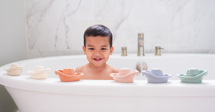Wheat Straw Boat Set Bath Toys (Set of 6)