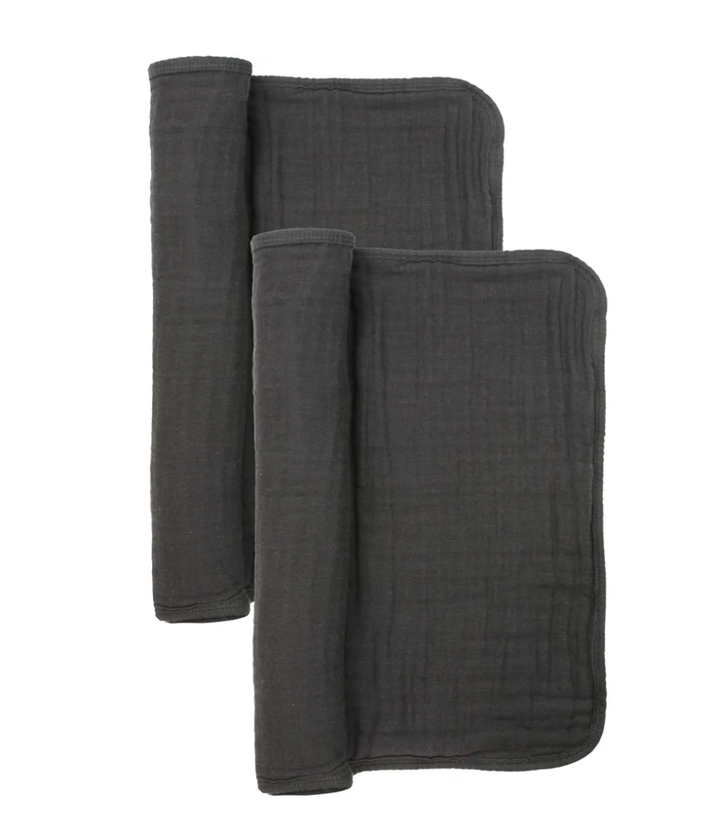 Lou Lou & Co - Cloud Muslin Burp Cloth 2-Pack in Charcoal