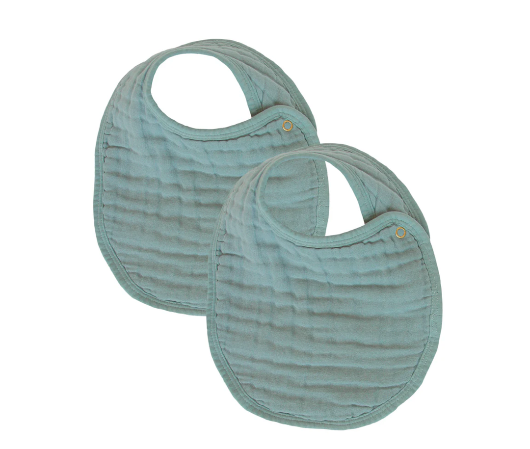 Lou Lou & Co - Cloud Muslin Bib 2-Pack in Steel
