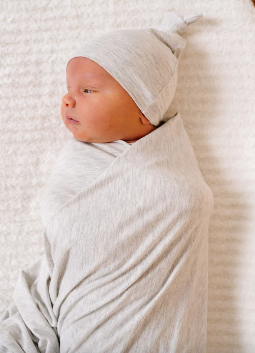 Lou Lou & Co - Asher Swaddle Blanket in Heather Grey