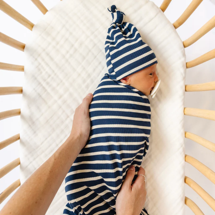 Lou Lou & Co - Jack Swaddle Blanket in Navy Stripes