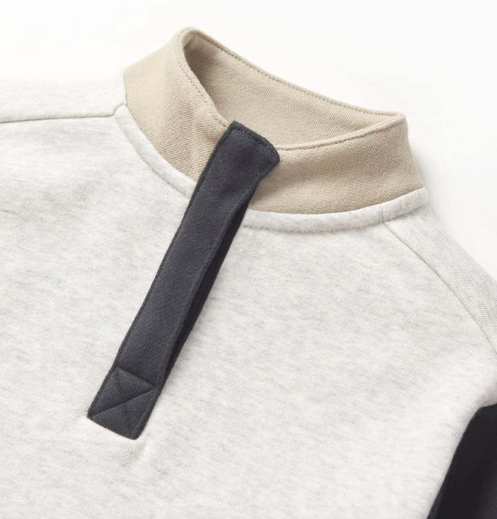 Little Bipsy - Mockneck Pullover in Stone Grey