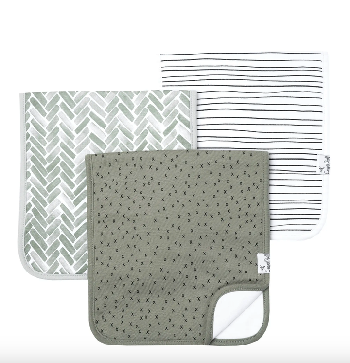 Copper Pearl - Baby Premium Burp Cloth Sets of 3 - Multiple Styles Available