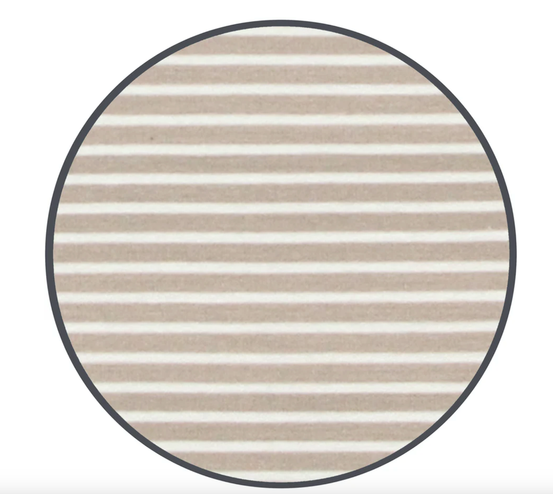 Lou Lou & Co - Banks Zipper Footies in Tan w/ Micro Stripes