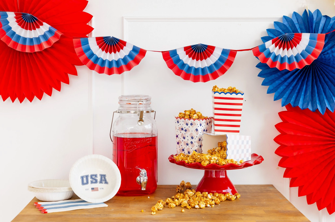 Red White + Blue Fan Paper Bunting Banner