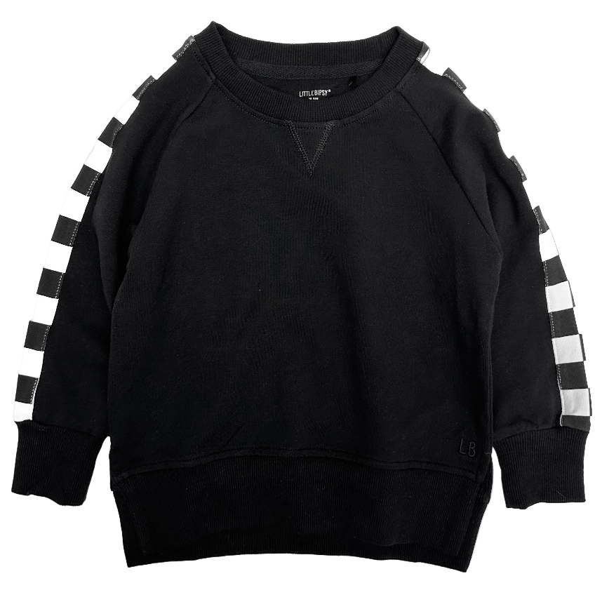 Little Bipsy - Stripe Checkered Pullover in Black