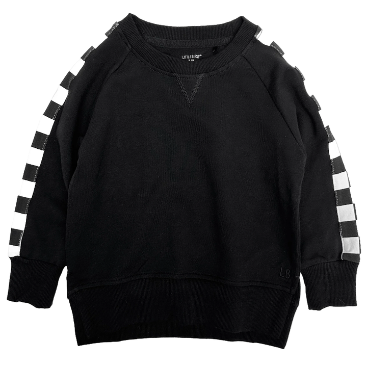 Little Bipsy - Stripe Checkered Pullover in Black