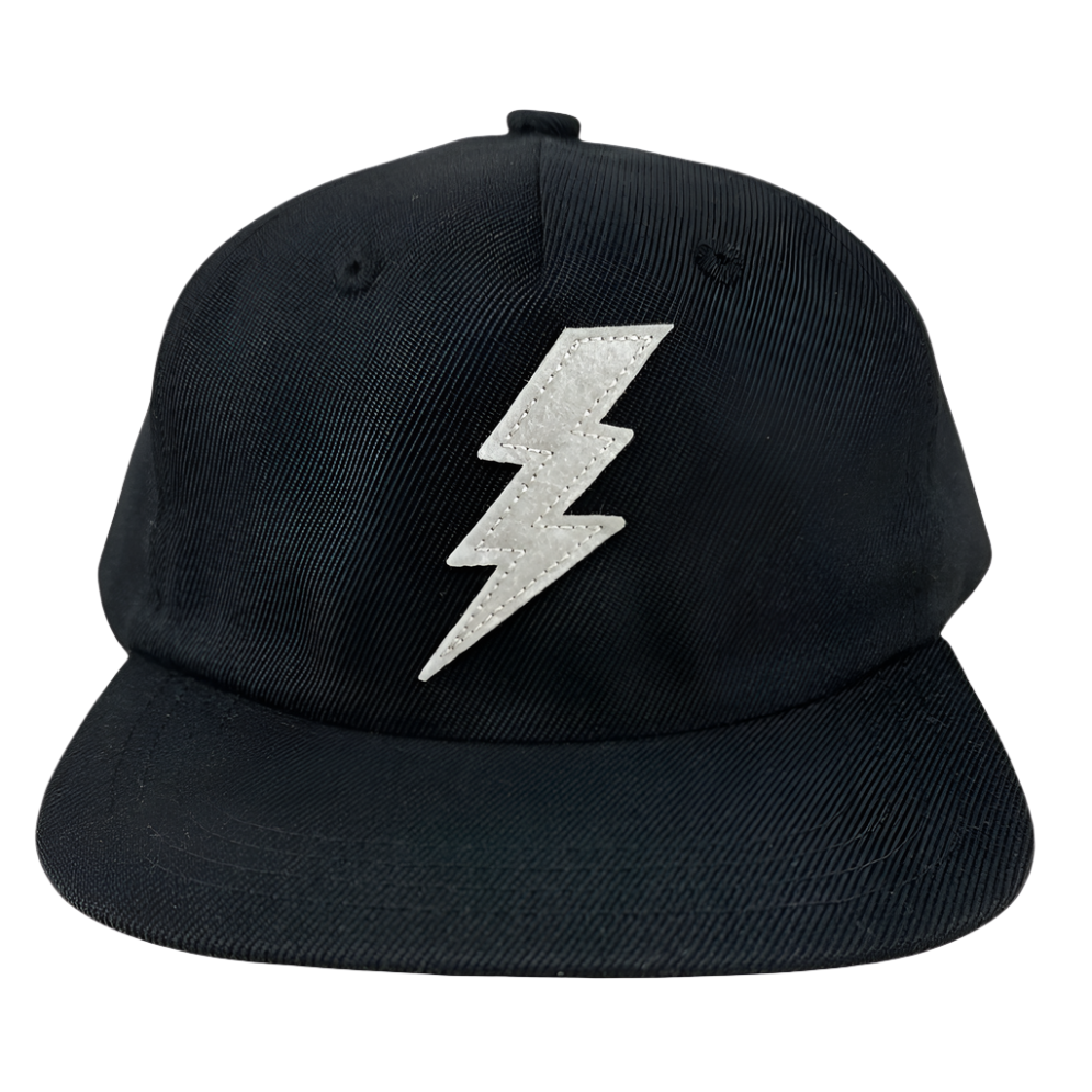 Tiny Whales Rad bolt kids snapback hat in black