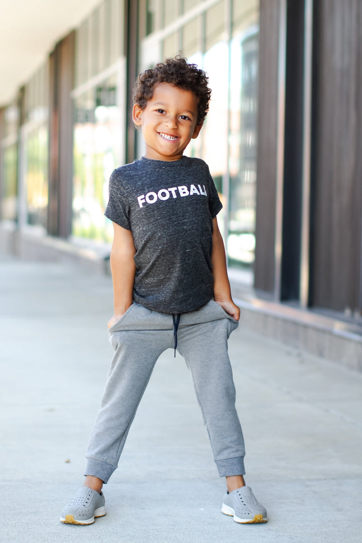 boys black football tshirt