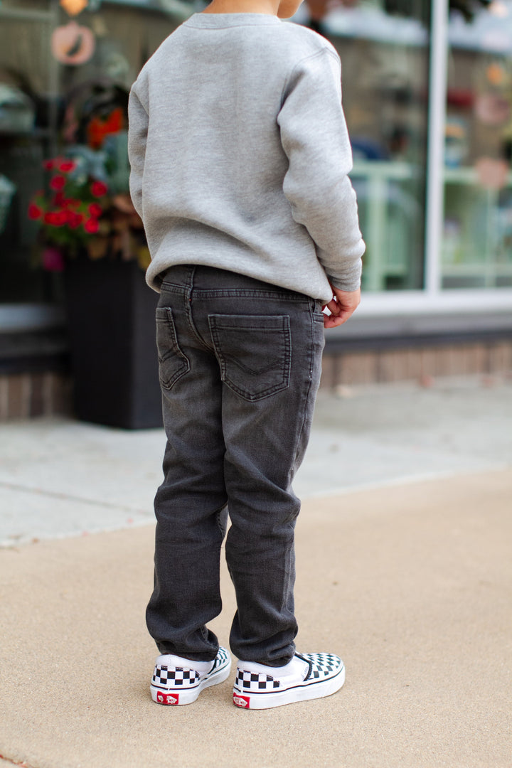 boys dark denim back detail