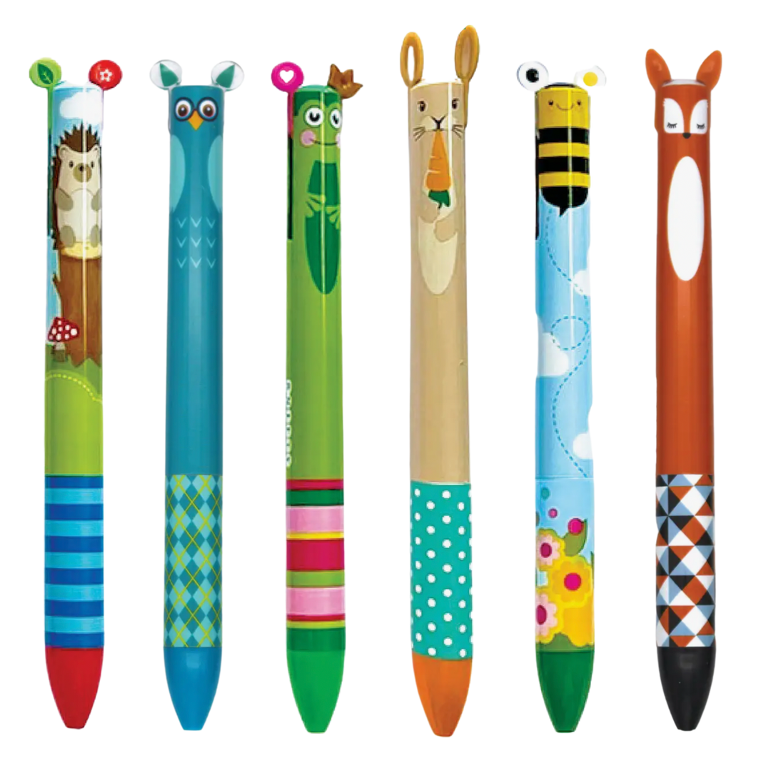 Snifty - Twice As Nice Woodland Friends Two-Color Click Pen - 6 Styles