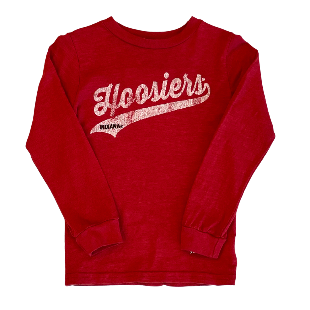 Retro Brand - Indiana Hoosiers Long Sleeve SLIM Tee in Crimson