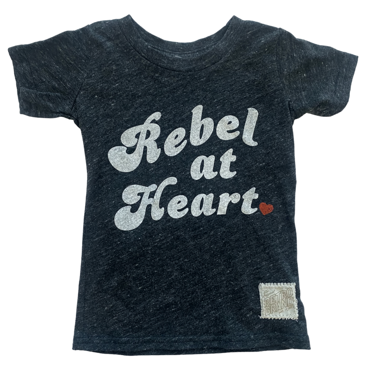 Retro Brand - Kids' Rebel at Heart SLIM Tee in Charcoal