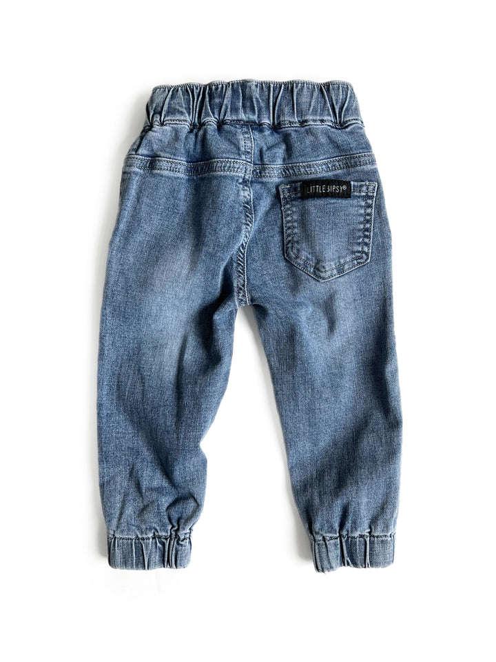 Little Bipsy - Chino Joggers in Blue Denim (4/5)