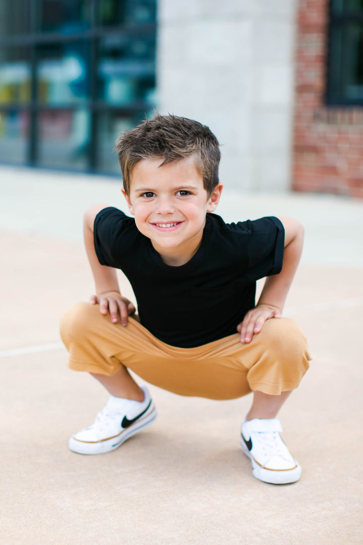 Little Bipsy - Basic Bamboo Pocket Tee in Black