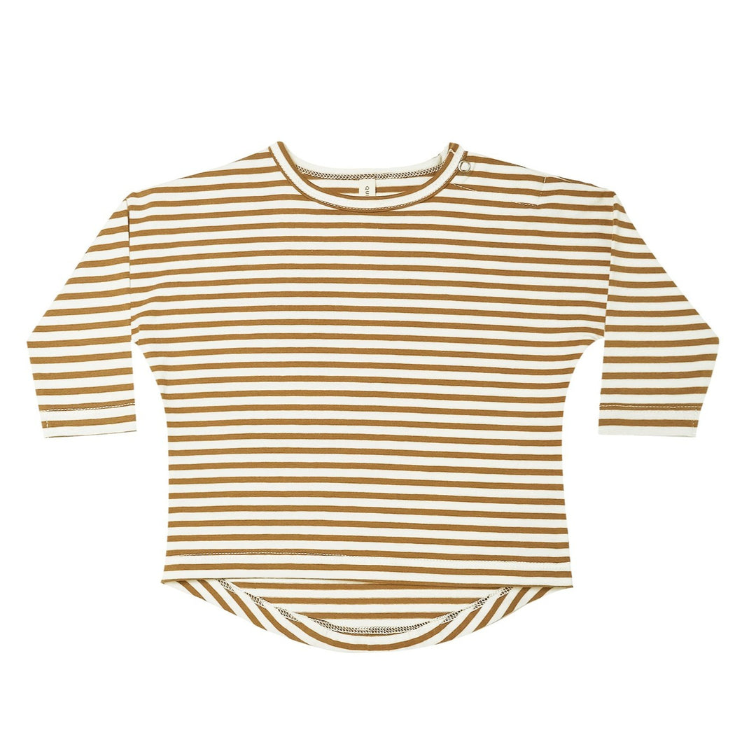 QUincy Mae long sleeve tee walnut stripe