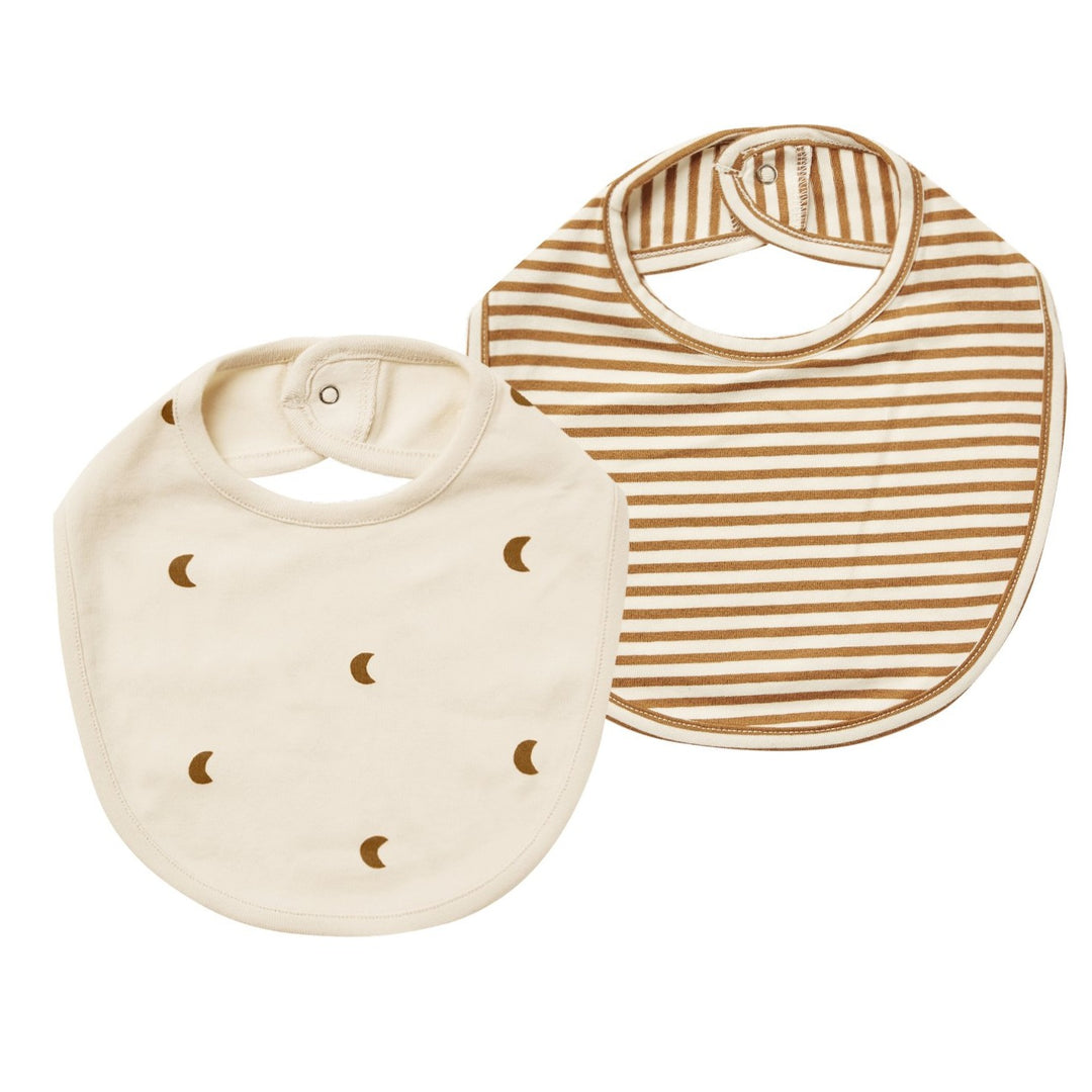 Quincy Mae bib set walnut moons