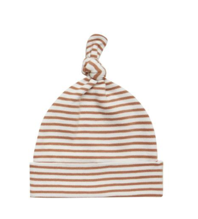 Quincy Mae rust stripe knot hat