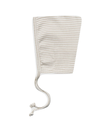 Quincy Mae - Organic Pixie Bonnet in Fog Stripe