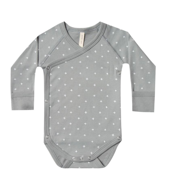 Quincy Mae kimono onesie Dusty Blue