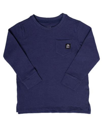 Rags - Long Sleeve Pocket Tee in Twilight