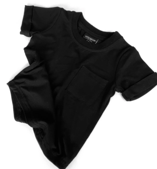 Little Bipsy - Basic Bamboo Pocket Tee in Black