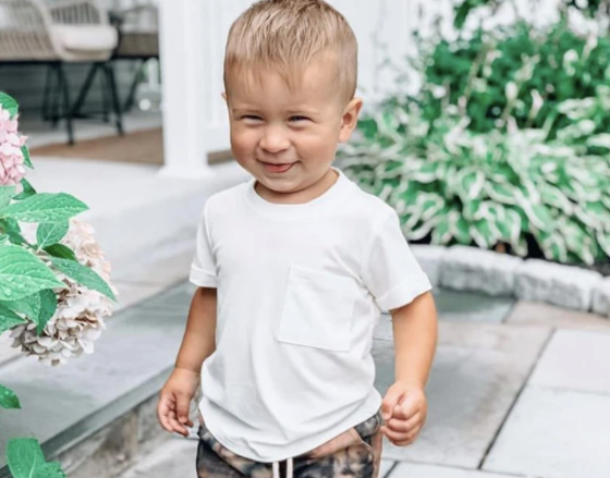 Little Bipsy - Basic Bamboo Pocket Tee in Off-White
