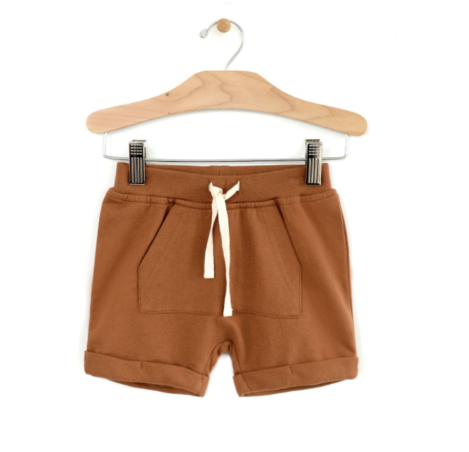 City Mouse - Kangaroo Pocket Shorts in Toffee