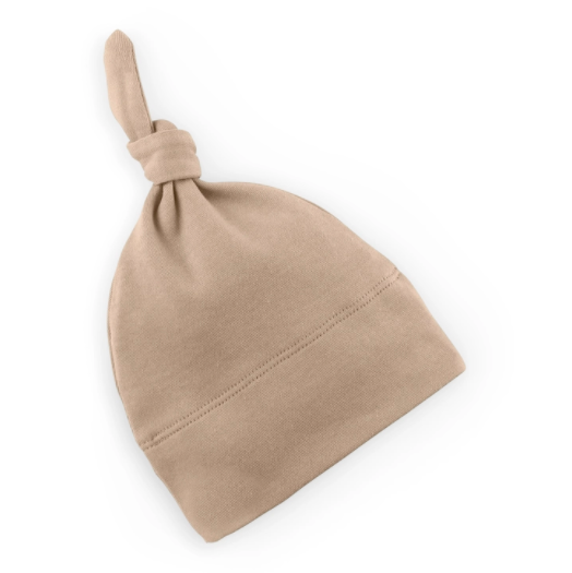 Colored Organics - Newborn Top Knot Hat in Clay