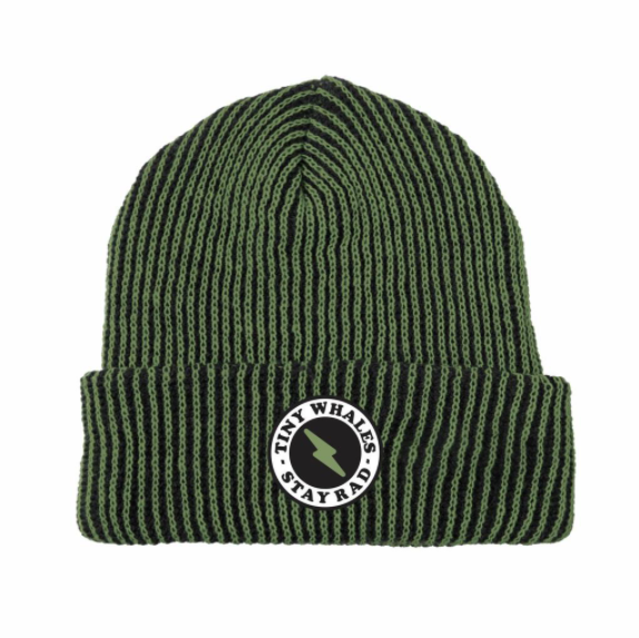 Tiny Whales - Stay Rad Beanie in Army/Black