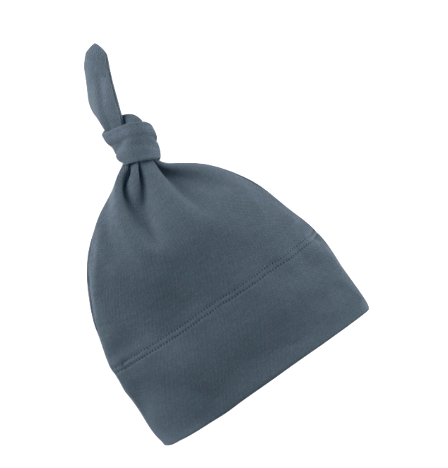 Colored Organics - Newborn Top Knot Hat in Harbor