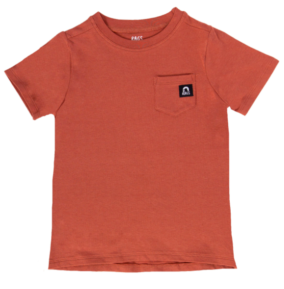 Rags Copper Brown pocket tee